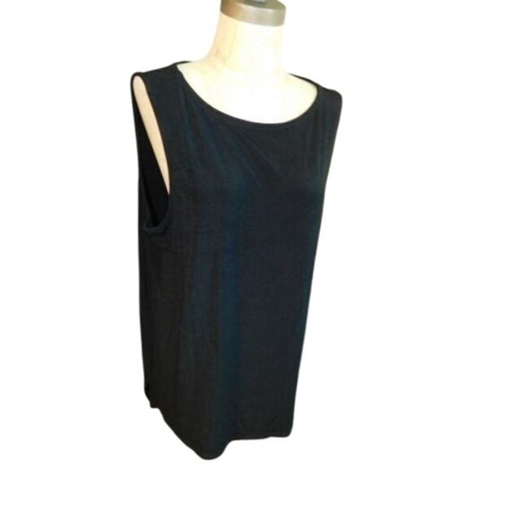 Chico's Size XL (3) Black Slinky Stretchy Vneck Slinky Stretchy Top - Picture 1 of 2